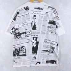 画像2: ニュースペーパー柄 大判プリントTシャツ XL (2)