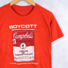 画像1: 80's "BOYCOTT Campbell's" ボイコット運動 パロディプリントTシャツ (1)