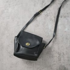 画像1: 90's COACH USA製 レザーショルダーバッグ BLACK (1)