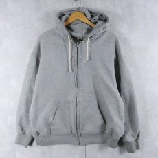 画像1: 90's CAMBER USA製 裏サーマル 無地スウェットジップパーカー XL (1)