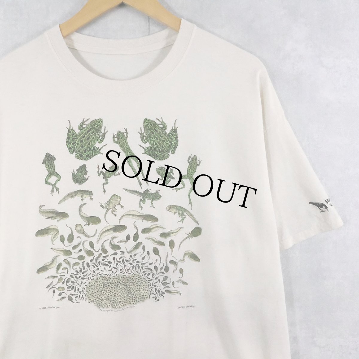 画像1: 90's LIBERTY GRAPHICS "Diana Dee Tyler" USA製 カエルイラストプリントTシャツ (1)