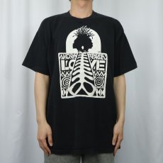 画像2: 90's "JOY PEACE" プリントTシャツ BLACK XL (2)