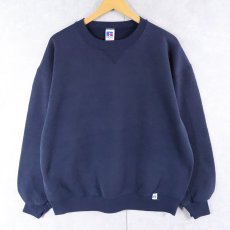 画像1: 90's〜 RUSSELL ATHLETIC USA製 前Vスウェット NAVY XL (1)