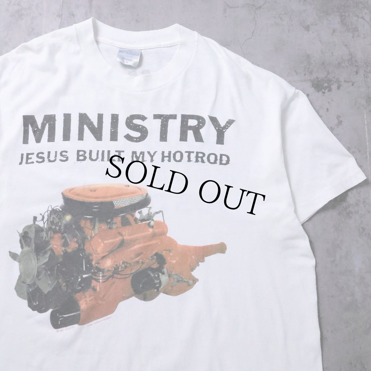 画像1: 90's MINISTRY USA製 "JESUS BUILT MY HOTROD" インダストリアル・メタルバンド プリントTシャツ XL (1)