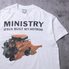 画像1: 90's MINISTRY USA製 "JESUS BUILT MY HOTROD" インダストリアル・メタルバンド プリントTシャツ XL (1)