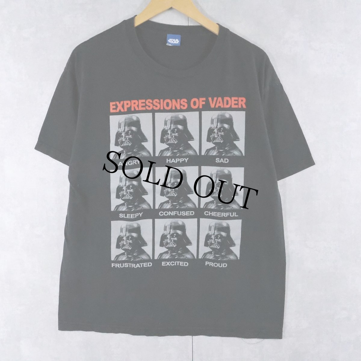 画像1: STAR WARS "EXPRESSIONS OF VADER" キャラクタープリントTシャツ BLACK L (1)