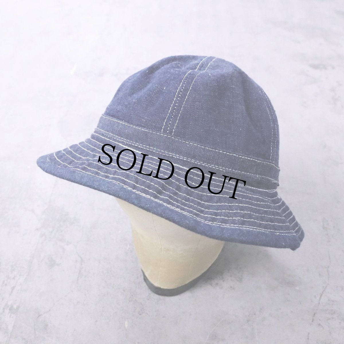 画像1: 40's U.S.ARMY M-37 デニムハット SIZE 6 1/2 (1)