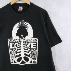 画像1: 90's "JOY PEACE" プリントTシャツ BLACK XL (1)