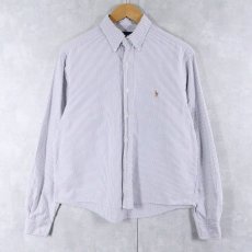 画像1: 90's〜 Ralph Lauren ストライプ柄 コットンボタンダウンシャツ SIZE16-35 (1)