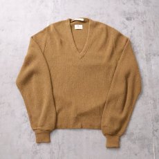 画像1: 60〜70's Del Amo Vネック アルパカニットセーター M (1)