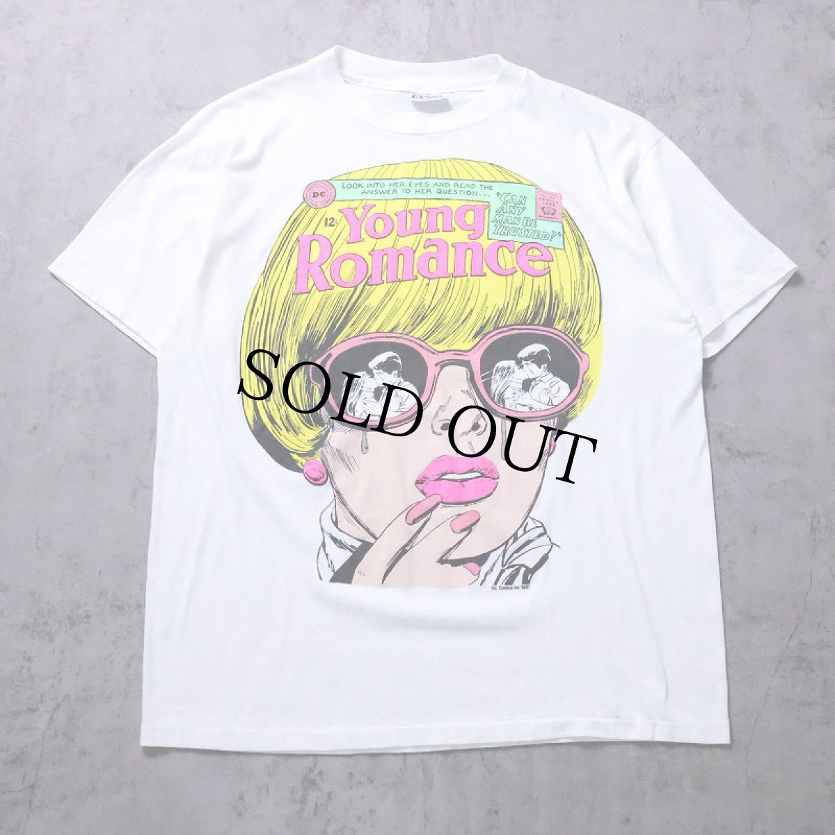 画像1: 80's DC COMICS "Young Romance" キャラクター 発泡プリントTシャツ (1)