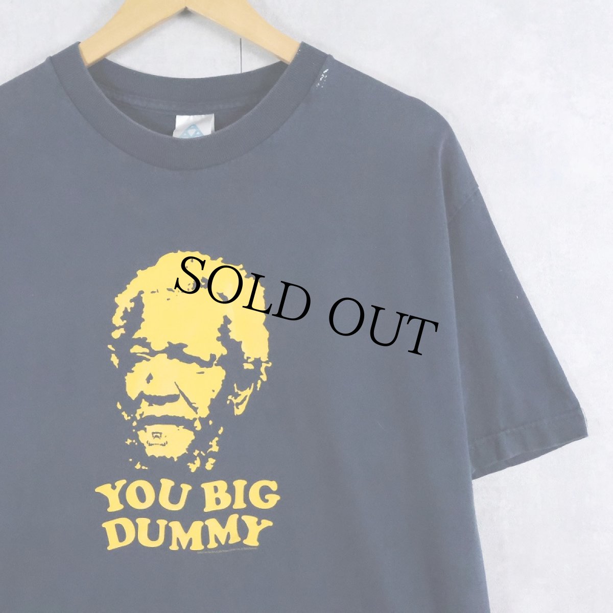 画像1: 2000's Redd Foxx "YOU BIG DUMMY" コメディアンプリントTシャツ NAVY L (1)