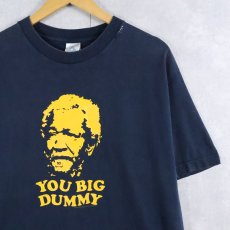 画像1: 2000's Redd Foxx "YOU BIG DUMMY" コメディアンプリントTシャツ NAVY L (1)