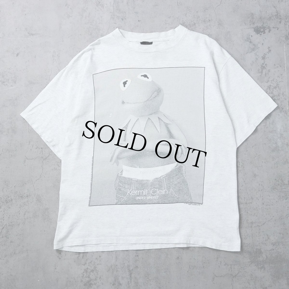 画像1: 90's Kermit USA製 "Kermit Clein" キャラクターパロディプリントTシャツ L (1)