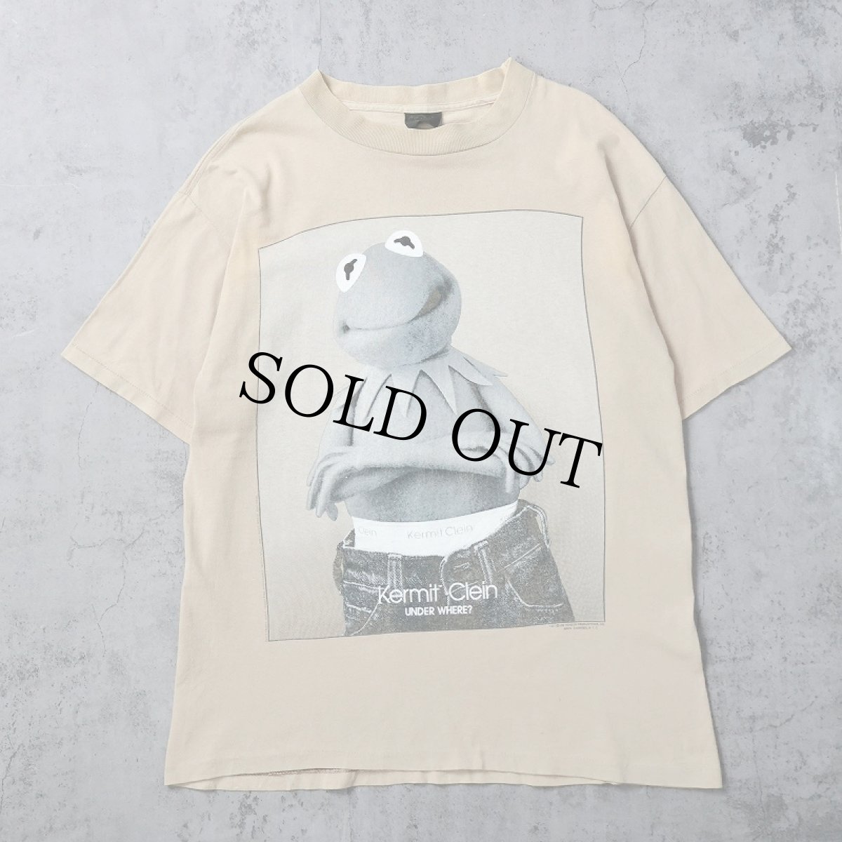 画像1: 90's Kermit USA製 "Kermit Clein" キャラクターパロディプリントTシャツ L (1)