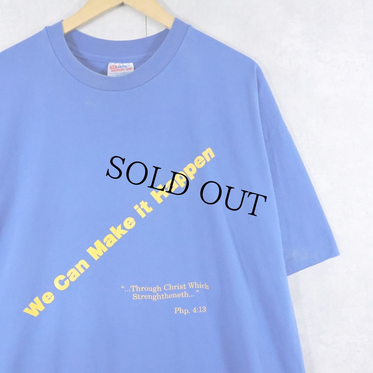画像1: 90's USA製 "We Can Make it Happen" メッセージプリント ジーザスTシャツ XXL (1)