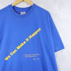 画像1: 90's USA製 "We Can Make it Happen" メッセージプリント ジーザスTシャツ XXL (1)