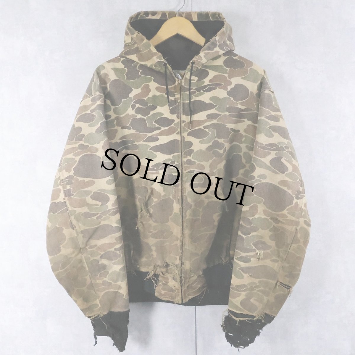 画像1: 80〜90's Carhartt ダックハンターカモ柄 ダックアクティブパーカー (1)