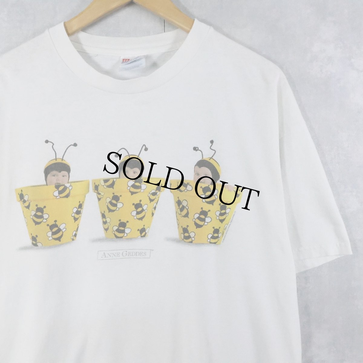 画像1: 90's ANNE GEDDES 赤ちゃんフォトアートプリントTシャツ L (1)