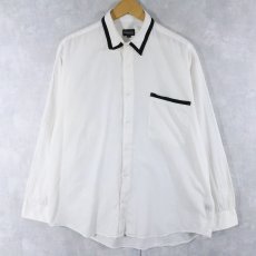 画像1: 90's〜 Outrigger コットン×リネン デザインシャツ L (1)