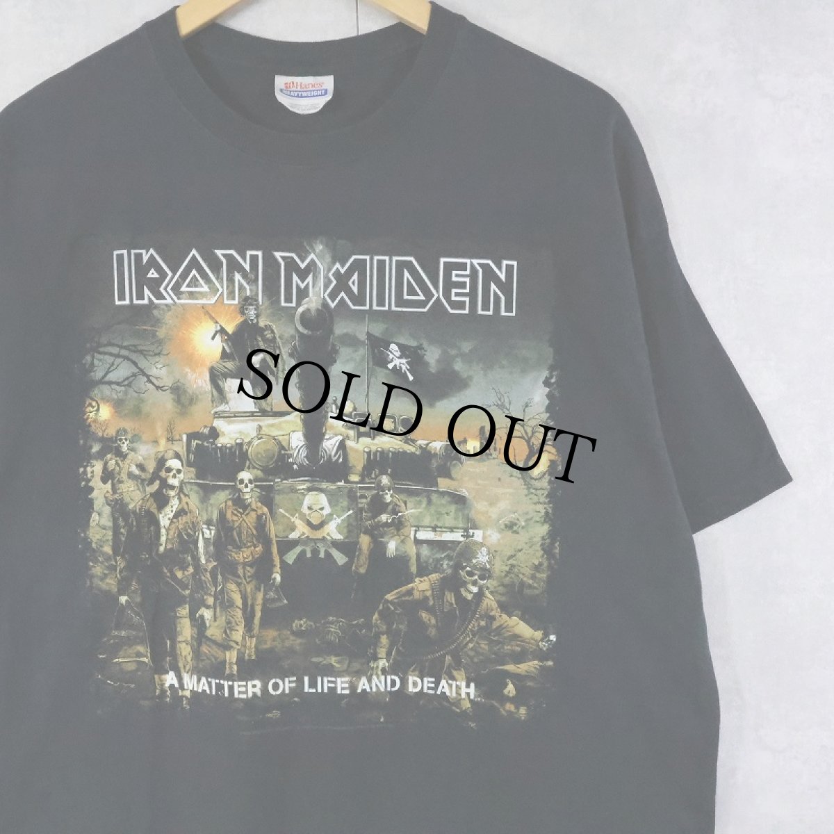 画像1: 2000's IRON MAIDEN "A MATTER OF LIFE AND DEATH" ヘヴィメタルバンド アルバムプリントTシャツ BLACK XL (1)