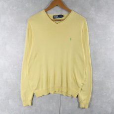 画像1: POLO Ralph Lauren Vネック ピマコットン ニットセーター S (1)