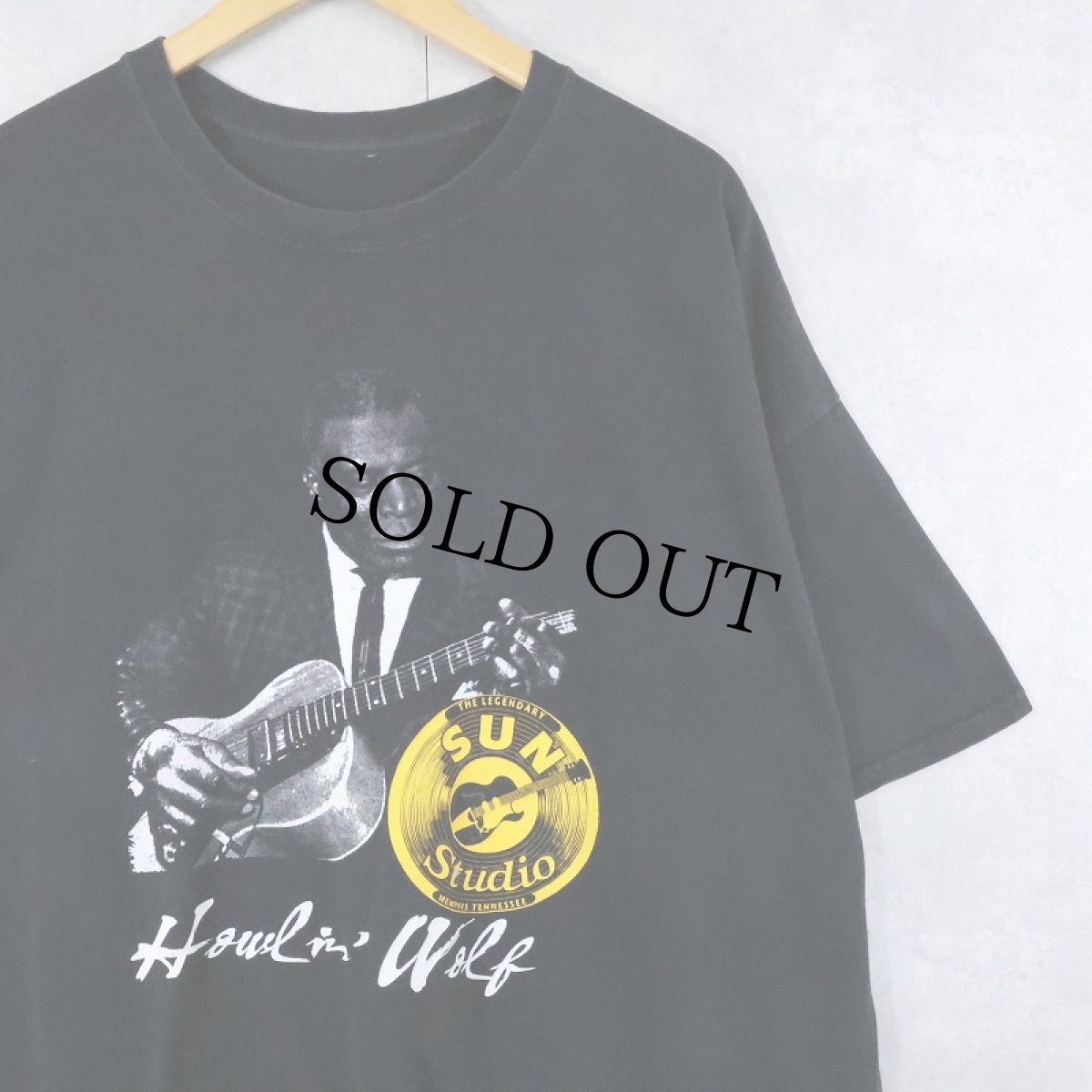 画像1: Howlin' Wolf "SUN Studio" ブルースシンガープリントTシャツ BLACK  (1)