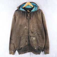 画像1: Carhartt "Original Fit" フェードスウェットジップパーカー L (1)