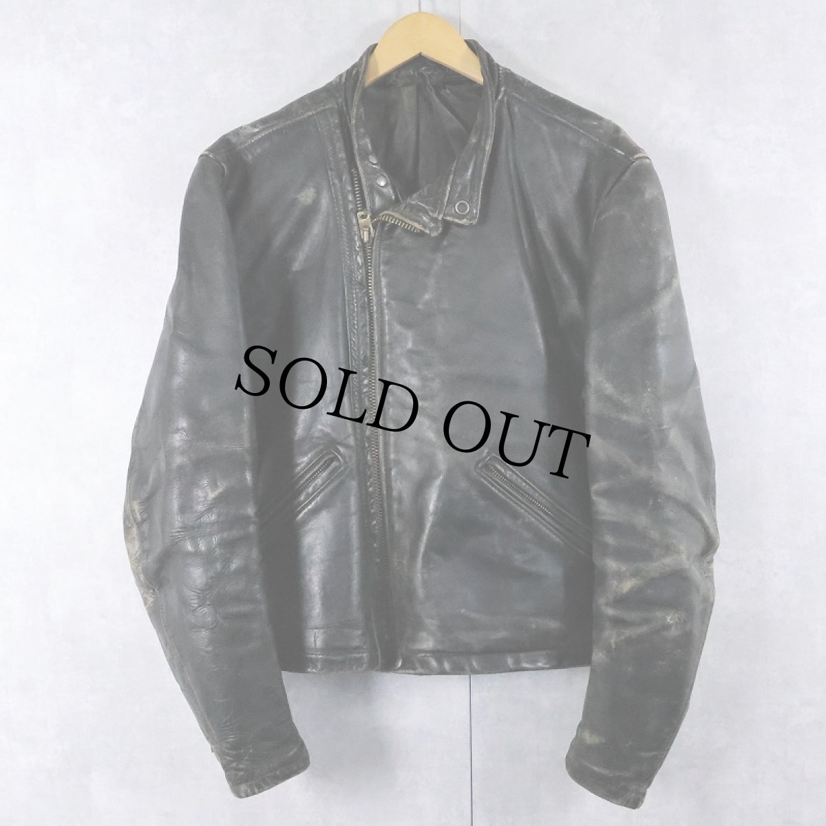 画像1: 50's〜 LANGLITZ LEATHERS ライダースジャケット BLACK (1)