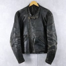 画像1: 50's〜 LANGLITZ LEATHERS ライダースジャケット BLACK (1)