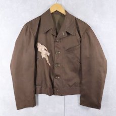 画像2: 40's "CASTLE OF HIMEJI & PIN UP GIRL" コの字エンド スーベニアジャケット (2)