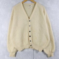 画像1: 60's himalaya ウール×モヘアニットカーディガン L (1)