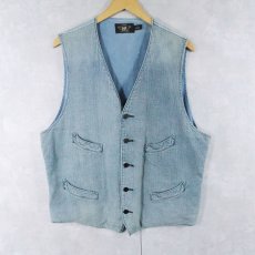 画像1: Ralph Lauren RRL 刺し子 インディゴベスト XL (1)