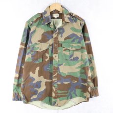 画像1: 80〜90's L.L.Bean "MILITARY TYPE" ウッドランドカモ柄 コットンシャツ M (1)