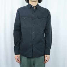 画像2: Ralph Lauren RRL コットンウエスタンシャツ BLACK M (2)