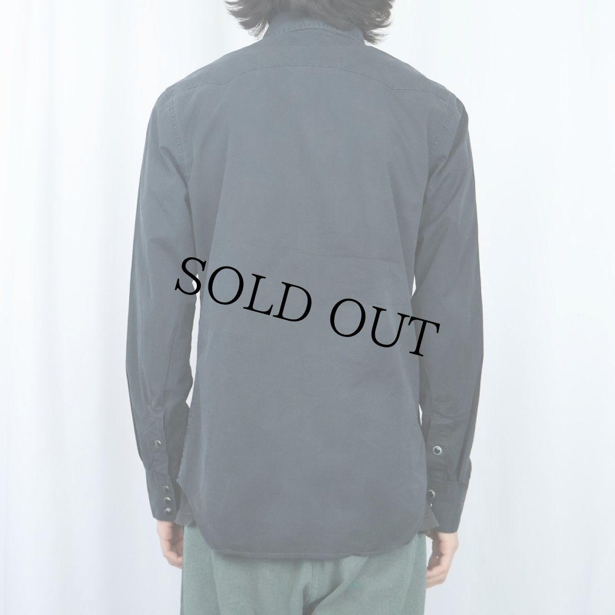 画像3: Ralph Lauren RRL コットンウエスタンシャツ BLACK M (3)