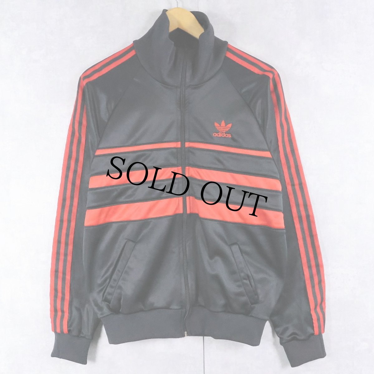 画像1: 80's adidas USA製 トラックジャケット BLACK M (1)