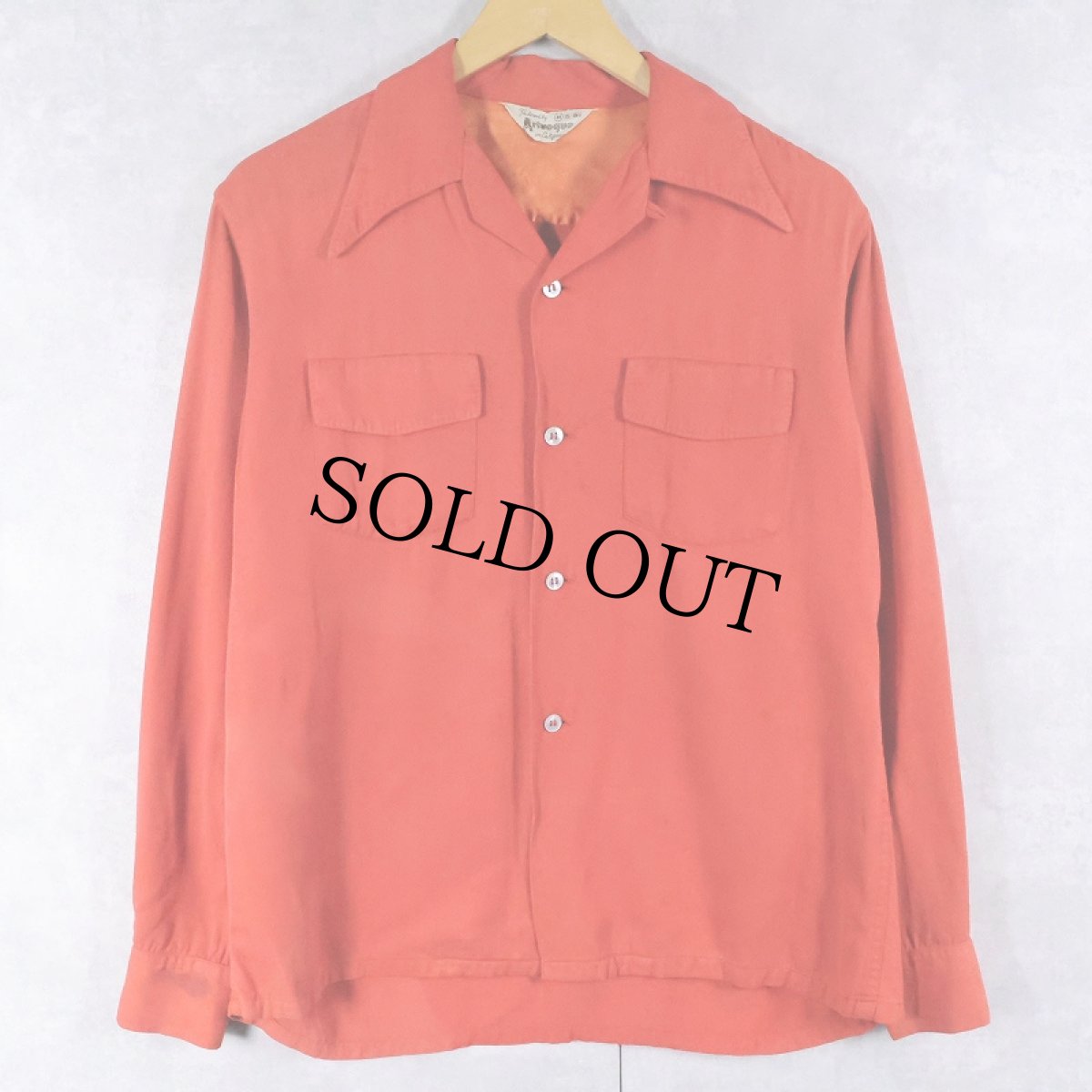 画像1: 50's Artvogue レーヨンギャバジン オープンカラーシャツ SIZE15-M-15 1/2 (1)