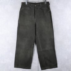 画像1: 40〜50's "Frisco Type" 針刺しシンチバック コットンツイルワークパンツ BLACK W30 (1)