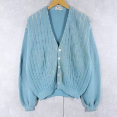 画像1: 60's Parker OF VIENNA AUSTRIA製 ストライプ柄 アルパカニットカーディガン 44 (1)