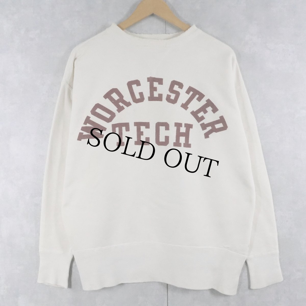 画像1: 50's Champion プリティランタグ "WORCESTER TECH" 両Ｖ プリントスウェット SIZE44 (1)