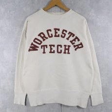 画像1: 50's Champion プリティランタグ "WORCESTER TECH" 両Ｖ プリントスウェット SIZE44 (1)