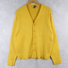 画像1: 60's Barclay ポリエステル×モヘアニットカーディガン L (1)