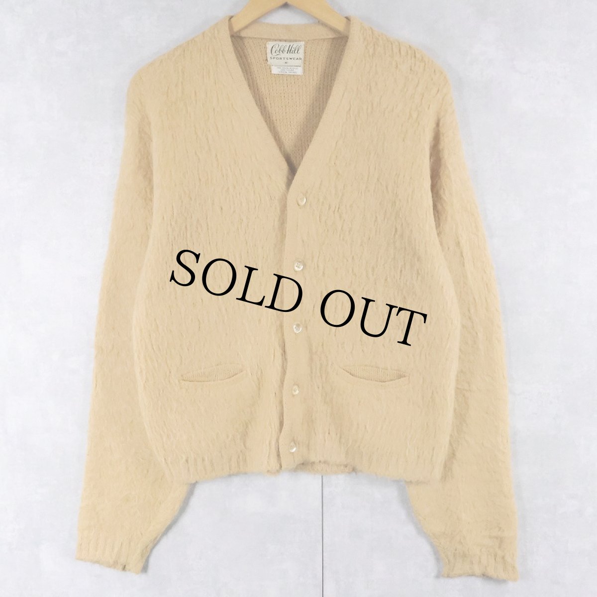 画像1: 60's Cobb Hill アクリル×モヘアニットカーディガン M (1)