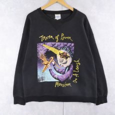 画像1: 90's Tower of Power USA製 "Monster on a Leash" ファンクバンドプリントスウェット BLACK L (1)