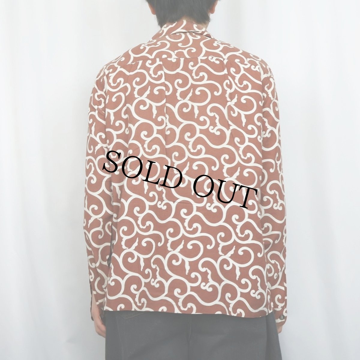 画像3: 40's ARROW USA製 アラベスク柄 コットンオープンカラーシャツ SIZE2 (3)