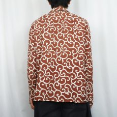 画像3: 40's ARROW USA製 アラベスク柄 コットンオープンカラーシャツ SIZE2 (3)