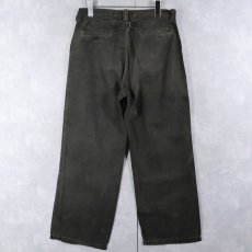 画像2: 40〜50's "Frisco Type" 針刺しシンチバック コットンツイルワークパンツ BLACK W30 (2)