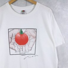 画像1: Hans Rueffert "eat" イラストプリントTシャツ L (1)