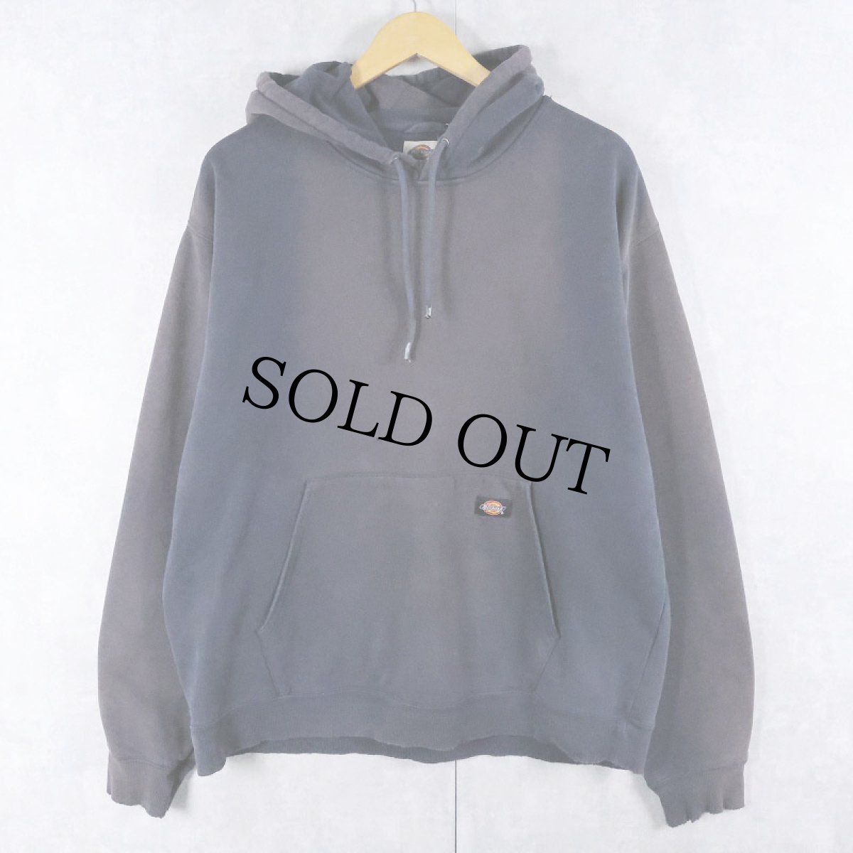 画像1: Dickies 無地 フェードスウェットフーディー NAVY XL (1)